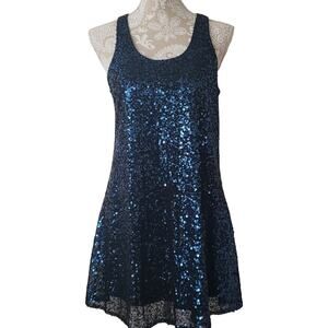 Blue Sequins Party Dress S